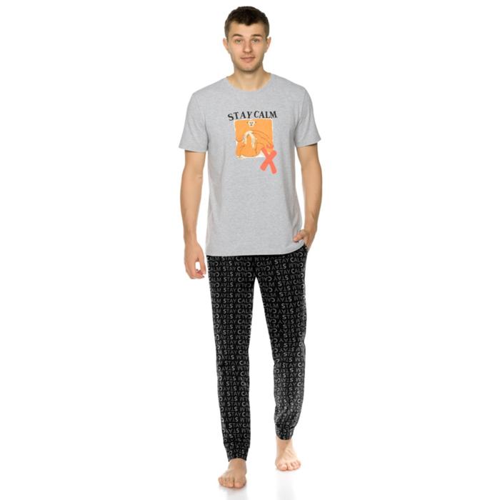 фото Комплект из футболки и брюк мужской, размер m, цвет серый pelican