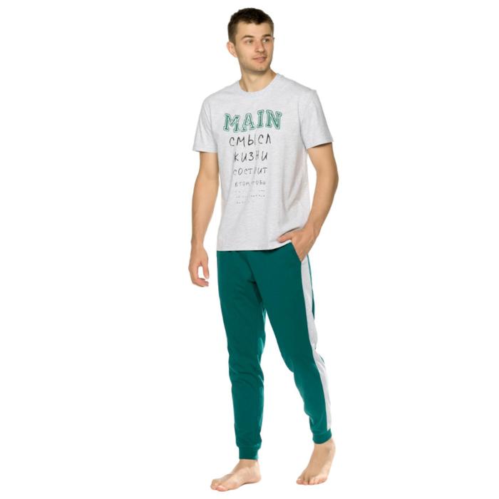 фото Комплект из футболки и брюк мужской, размер xl, цвет светло-серый pelican
