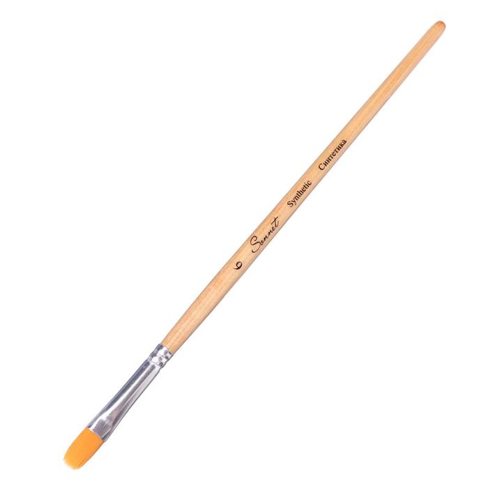 Кисть Синтетика Овальная ЗХК Сонет № 6 (8 мм), короткая ручка пропитана лаком