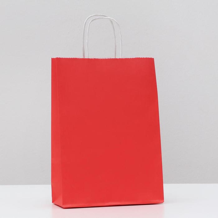 пакет подарочный крафт красный 18 х 8 х 25 см Пакет подарочный крафт Красный, 18 х 8 х 25 см