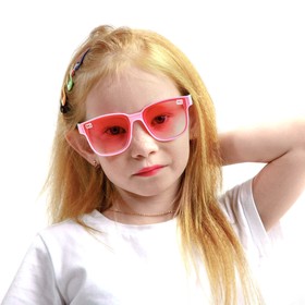 Очки солнцезащитные детские, UV350, линза 4.5х5 см, ширина 13 см, дужка 13.5 см, микс Ош
