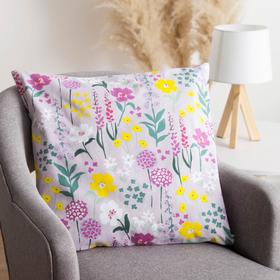 

Наволочка декоративная 50х50 см, Цветочное поле, 100% хлопок