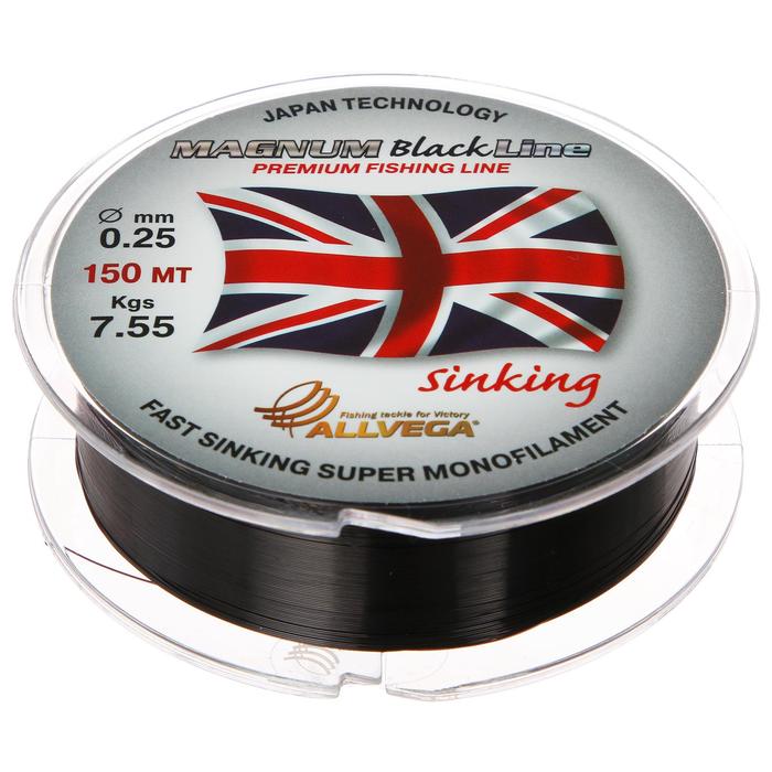 фото Леска allvega magnum black special sinking 0,25, 150 м