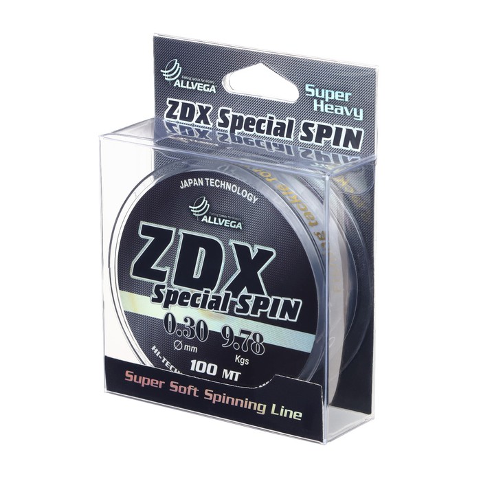 Леска Allvega ZDX Special spin диаметр 0.3 мм, тест 9.78 кг, 100 м, прозрачная