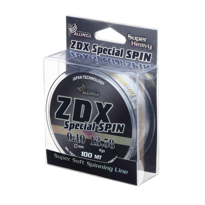 Леска Allvega ZDX Special spin диаметр 0.4 мм, тест 13.58 кг, 100 м, прозрачная