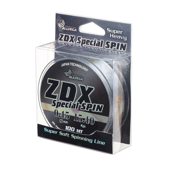 Леска Allvega ZDX Special spin диаметр 0.45 мм, тест 15.4 кг, 100 м, прозрачная