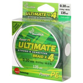 

Леска плетёная Allvega Ultimate тёмно-зелёная 0.30, 135 м