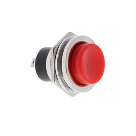 Выключатель-кнопка, 250 В, 2 А, ON-OFF, 2с, d=16,2 мм, без фиксации, металл, красная Ош