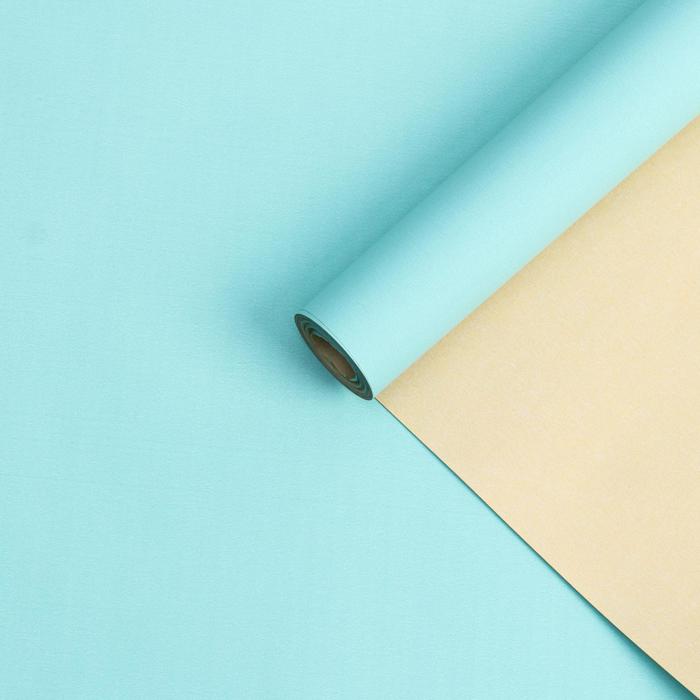 

Бумага белый крафт ,двухстороняя, кремовый-бирюзовый , 0,55 х 10 м