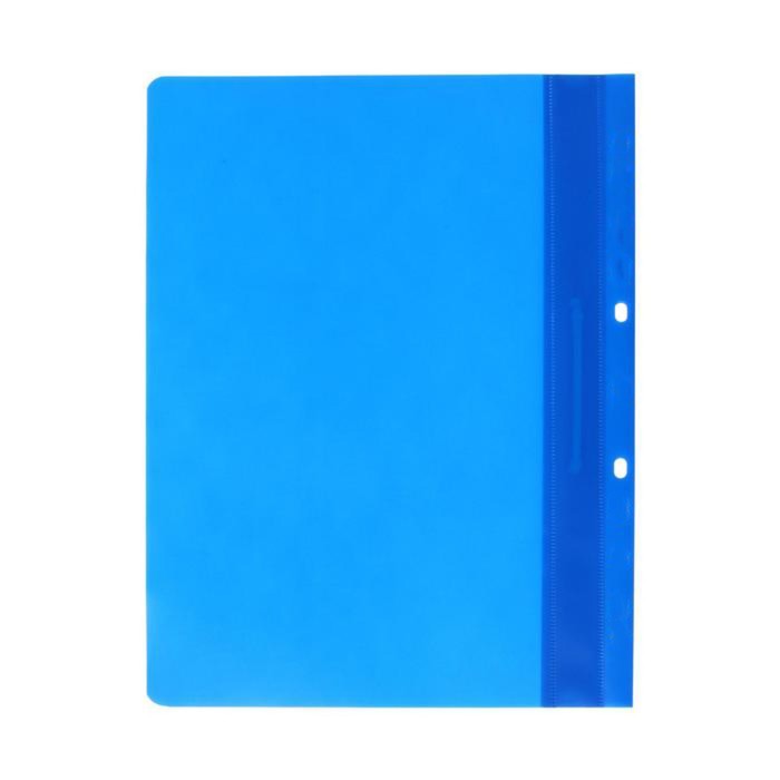 Папка-скоросшиватель Calligrata, А4, 180 мкм, синяя, прозрачный верх, с перфорацией