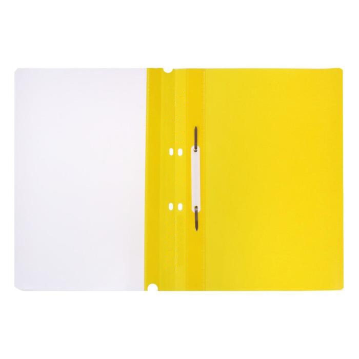 Папка-скоросшиватель Calligrata, А4, 180 мкм, жёлтая, прозрачный верх, с перфорацией