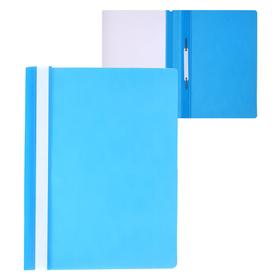 Папка-скоросшиватель Calligrata, А4, 120 мкм, голубая, прозрачный верх Ош