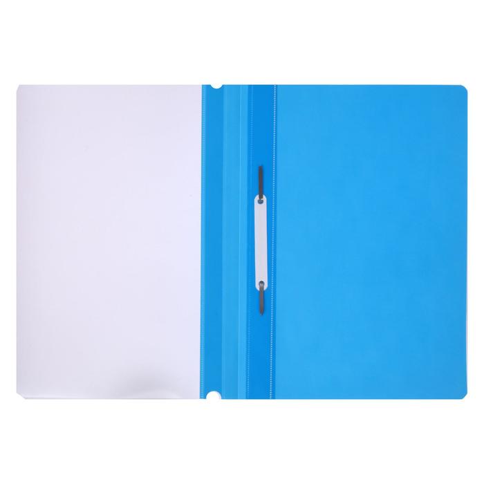 Папка-скоросшиватель Calligrata, А4, 120 мкм, голубая, прозрачный верх