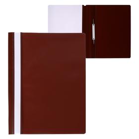 Папка-скоросшиватель Calligrata, А4, 120 мкм, коричневая, прозрачный верх Ош