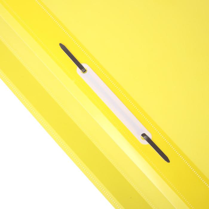 Папка-скоросшиватель Calligrata, А4, 120 мкм, жёлтая, прозрачный верх