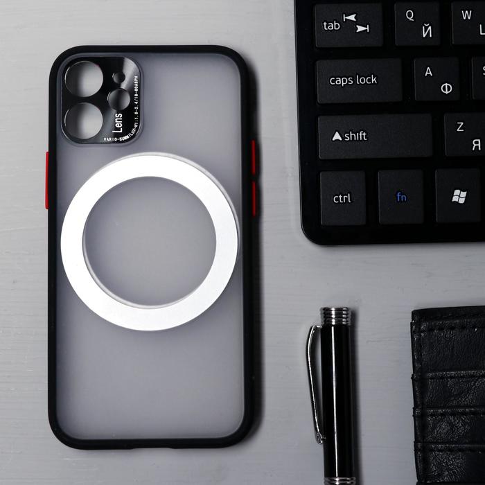 фото Чехол luazon для iphone 12 mini, поддержка mag-safe, с окантовкой, пластиковый, черный luazon home