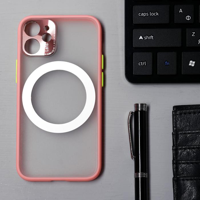 фото Чехол luazon для iphone 12 mini, поддержка mag-safe, с окантовкой, пластиковый, розовый luazon home