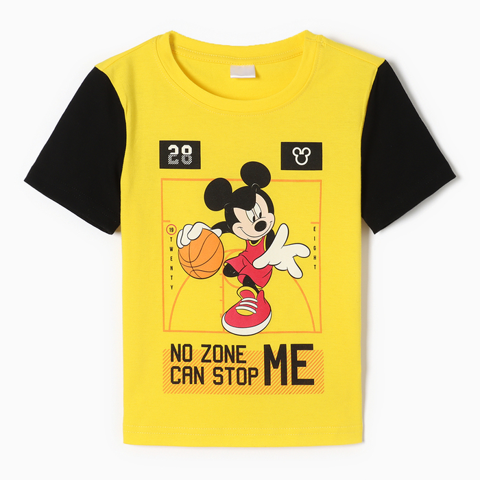 Футболка детская Mickey Микки Мауc, рост 98-104, жёлтый футболка детская minnie минни мауc рост 98 104 черный