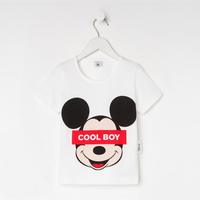 фото Футболка детская "cool boy" микки мауc, рост 98-104, белый disney