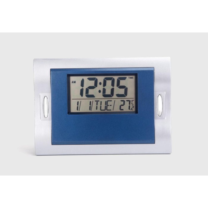 Часы настенные электронные: будильник, термометр, календарь 2 ААА, формат 24 ч, микс