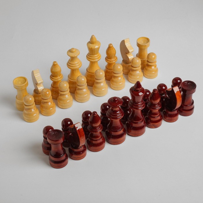 фото Шахматные фигуры турнирные, дерево, h-5.6-11.6 см, d-3.0-3,8 см