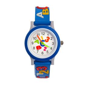 Часы наручные детские 'Цифры и буквы', d=3 см, ремешок 20 см, Ош