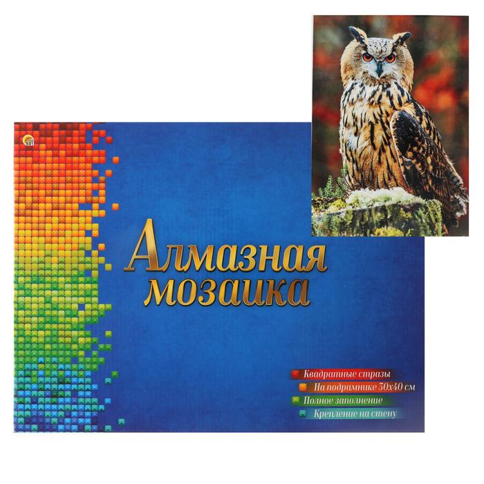 

Алмазная мозаика квадратная 30×40 см, полное заполнение, 32 цв. «Серьезный филин»