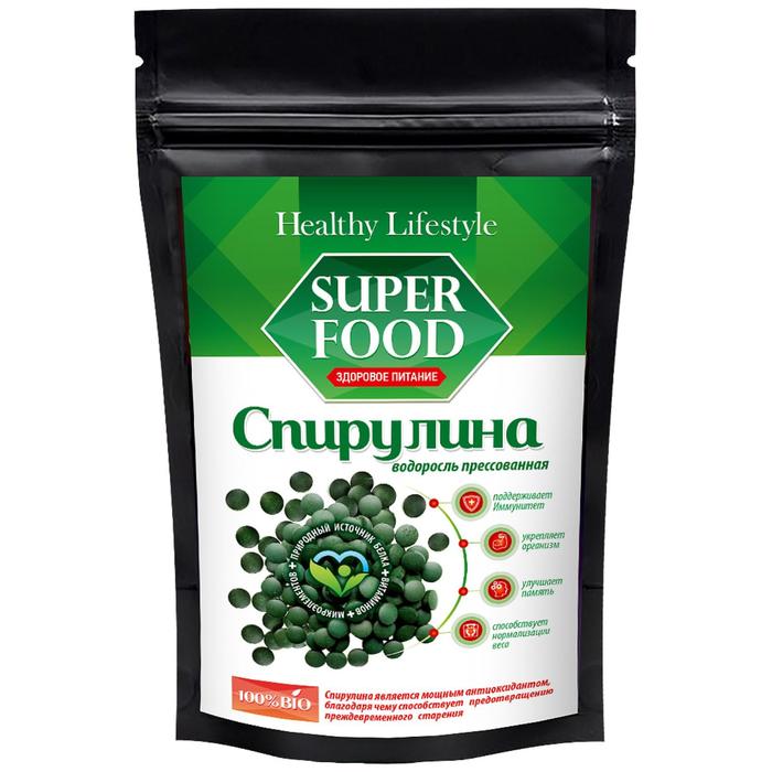Спирулина Healthy Lifestyle, водоросль прессованная, 150 г цукаты healthy lifestyle из топинамбура натуральные 300 г