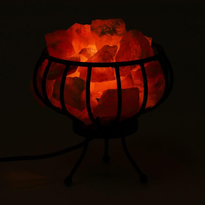 фото Солевая лампа wonder life "металлическа корзина с камнями", 15 вт, гималайская соль, от сети