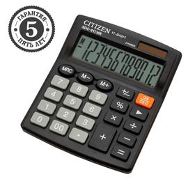 Калькулятор настольный 12-разр, 102*124*25мм, 2-е питание, черный SDC-812NR