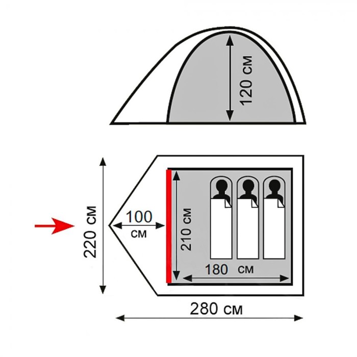 фото Палатка totem tepee 3 (v2), цвет зелёный