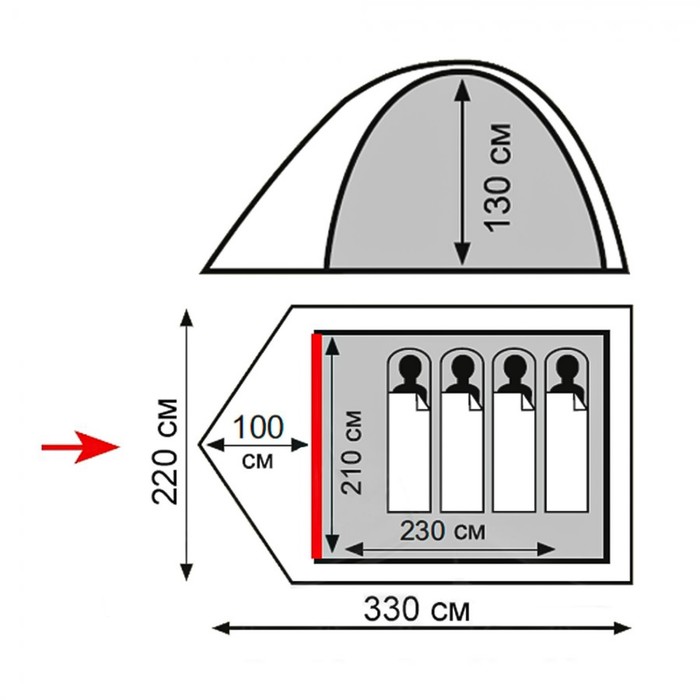 фото Палатка totem tepee 4 (v2), цвет зелёный