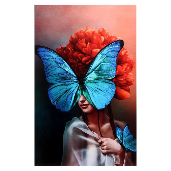 Картина на подрамнике Голубая бабочка 70*110 картина на подрамнике волна 70 110