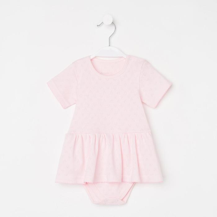 фото Боди-платье для девочки, цвет розовый, рост 74 см амелли