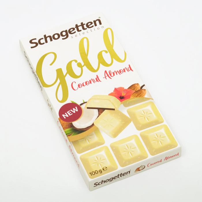 

Шоколад белый Schogetten Gold с кокосом и дроблёным миндалём, 100 г