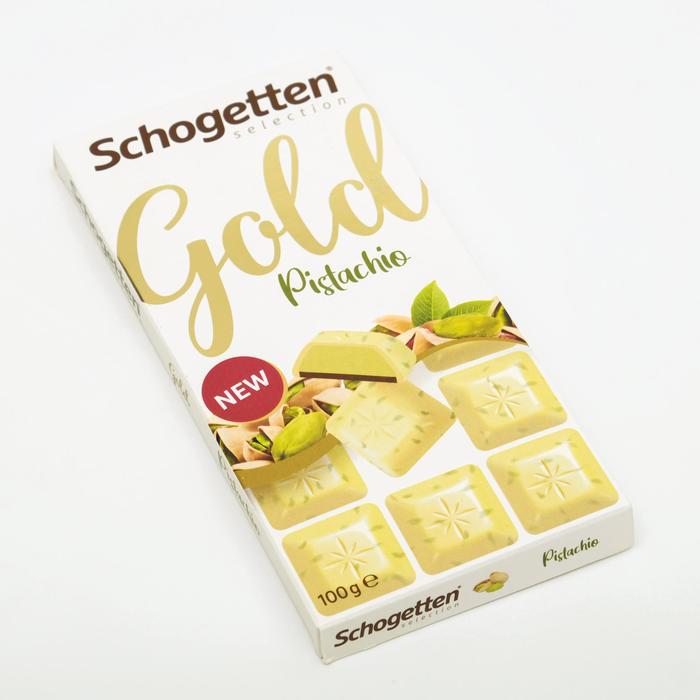 

Шоколад белый Schogetten Gold с дробленой фисташкой, 100 г