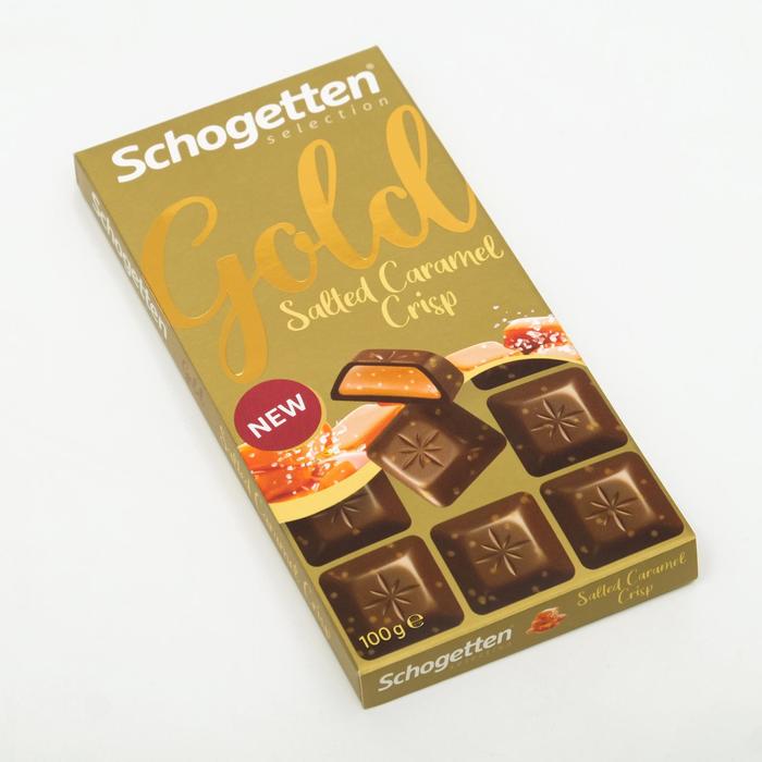 

Шоколад молочный Schogetten Gold с хрустящей солёной карамелью, 100 г