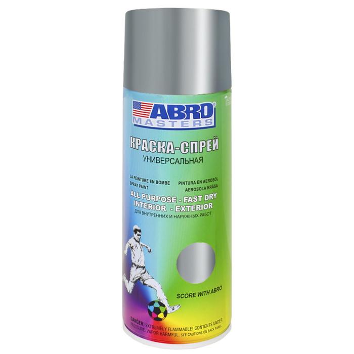 Краска-спрей ABRO MASTERS серебряная ABRO, 378 г очиститель топливной системы abro 378 г