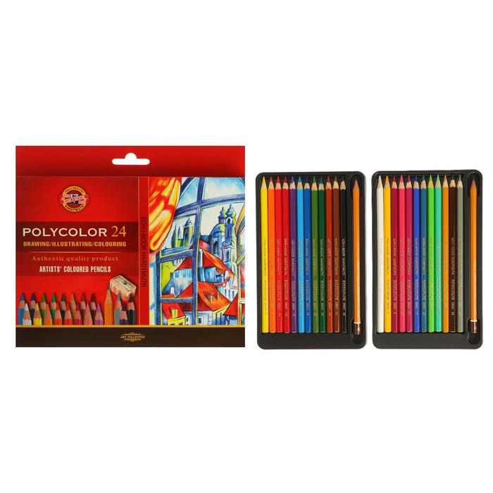 

Карандаши 24 цвета Koh-I-Noor 3834 POLYCOLOR 3834, картонная упаковка, европодвес