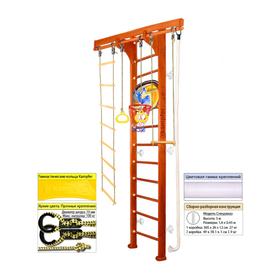 

Шведская стенка Kampfer Wooden Ladder Wall Basketball Shield №4, цвет вишнёвый, высота 3 м, белый