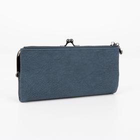

Кошелёк женский, отдел на кнопке, цвет синий
