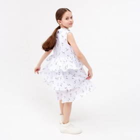 

Платье для девочки MINAKU: Cotton collection цвет белый, р-р 128
