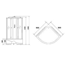 

Душевая кабина NG-308-01N, 90х90х220 см, поддон 48 см, стекло мозаика
