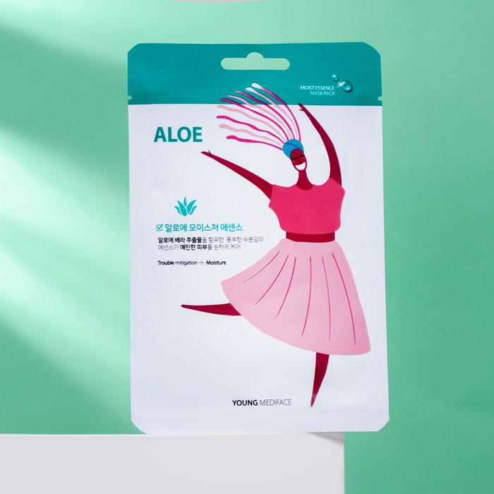 

Тканевая маска-салфетка для лица Young Mediface, увлажняющая с экстрактом алоэ, 25 мл