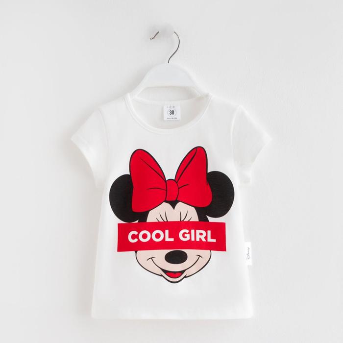 фото Футболка детская "cool girl" минни маус, рост 86-92, белый disney