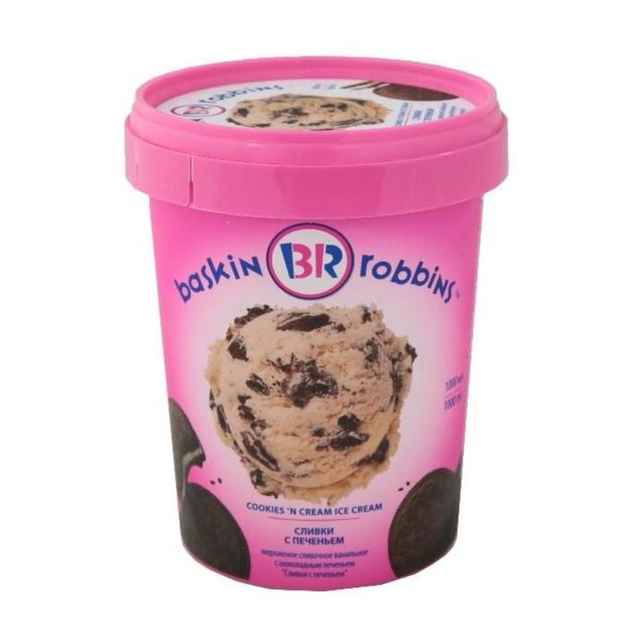 Мороженое Baskin robbins Сливки с печеньем 1 л 516₽