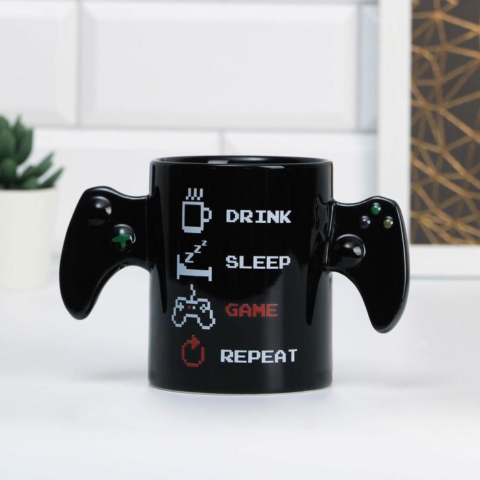 фото Кружка "drink, sleep, game, repeat", 400 мл дорого внимание