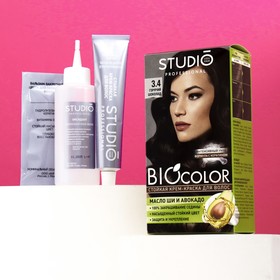 Стойкая крем краска для волос Studio Professional 3.4 Горячий шоколад, 50/50/15 мл