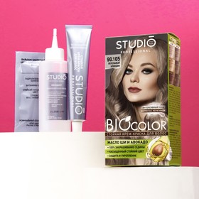 Стойкая крем краска для волос Studio Professional 90.105 Пепельный блондин, 50/50/15 мл