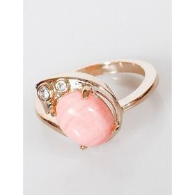 

Кольцо с кораллом "Полумесяц", позолота с родированием , размер 16